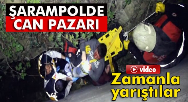 Samsun da otomobilin yuvarlandığı şarampolde can pazarı: 3 yaralı
